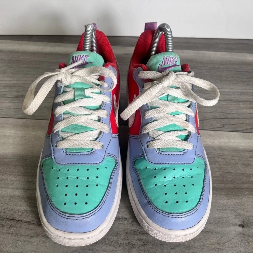 Nike Court Borough‎ Low Recraft Kids 4.5Y Cobalt Bliss Track Red Sneakers Cool